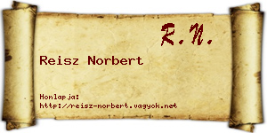 Reisz Norbert névjegykártya